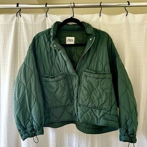 Green Quilted Jacket 🌲